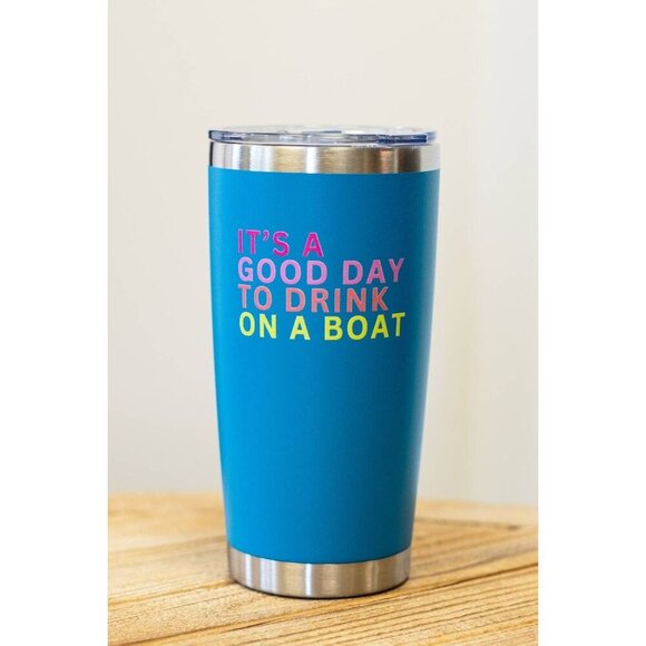 Drink On A Boat Tumbler 20oz Blue - Picture 1 of 2